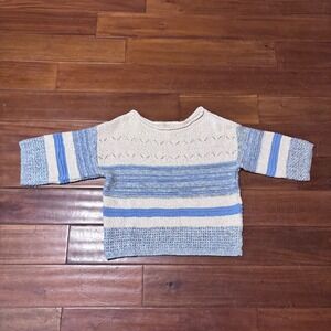 PilcroAnthropologie OpenStitch Pullover Blue Striped Knit BohoCoastal Cowgirl|XS